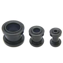 Threaded Flesh Tunnel BLACK