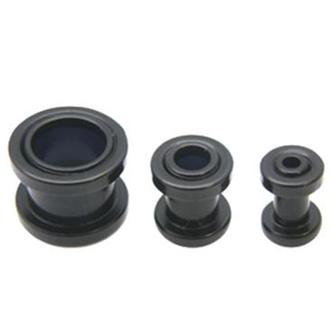 Threaded Flesh Tunnel BLACK