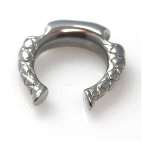 Ear Hook with Omega-shape, striped, in 316L Surgical Steel