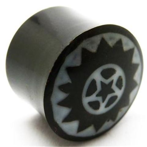 Horn Flesh Plug with inlaid white star