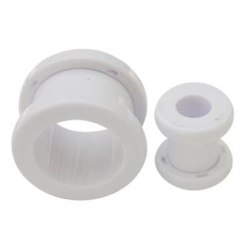 Threaded Flesh Tunnel WHITE