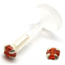 Bio-Plast Labret with small hooked jewel