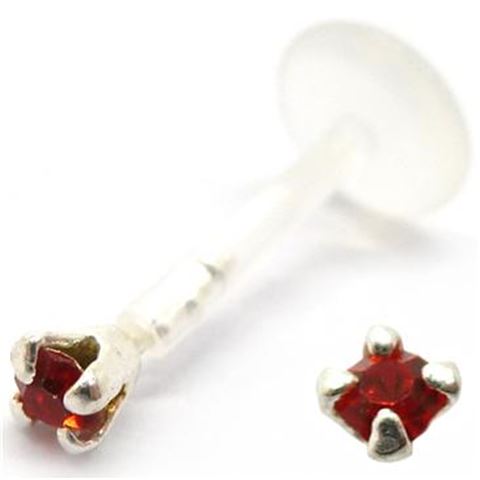 Bio-Plast Labret with hooked jewel