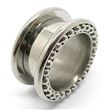 Threaded Flesh Tunnel with form of bearing in  Black Surgical Steel