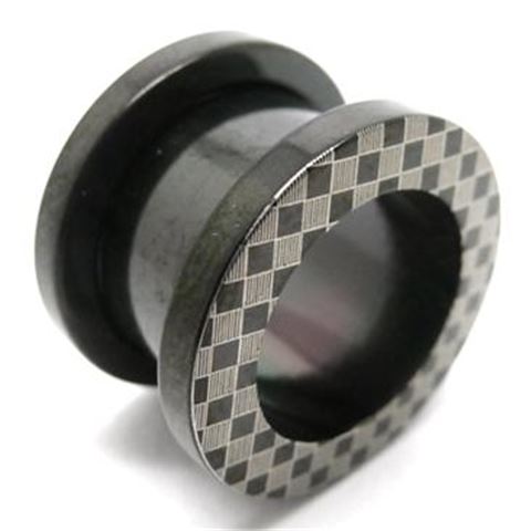Threaded Flesh Tunnel -  Black Surgical Steel