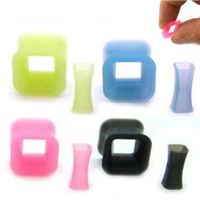 Square silicone flesh tunnel