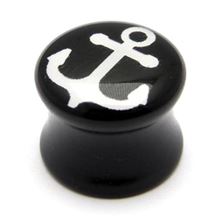 Black Anchor Acrylic Plug