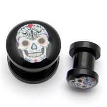 Acrylic Threaded Plug SKULL