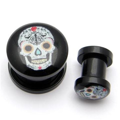 Acrylic Threaded Plug SKULL