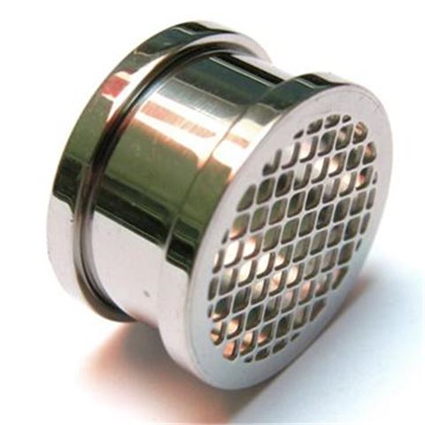 Honeycomb steel threaded flesh tunnel