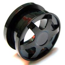 Black steel ear tunnel rim