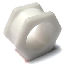 Nut white silicone flesh tunnel