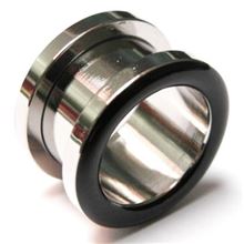 Steel ear tunnel with black edge