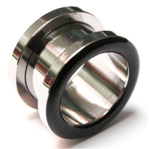 Steel ear tunnel with black edge