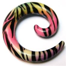 Spiral Acrylic Expander. Colored-Zebra
