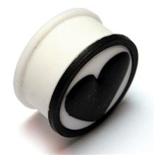 white heart silicone plug