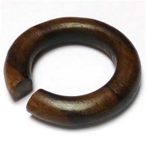 Circular wooden ear plug