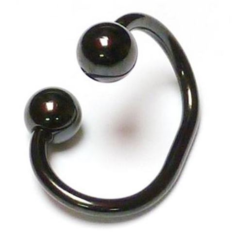 Circular barbell acero negro doblado