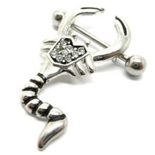 Scorpion nipple piercing