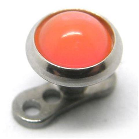 Microdermal colored stone moon