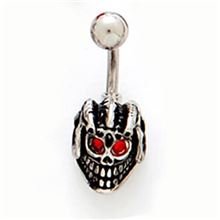 Warrior rhodium belly bar