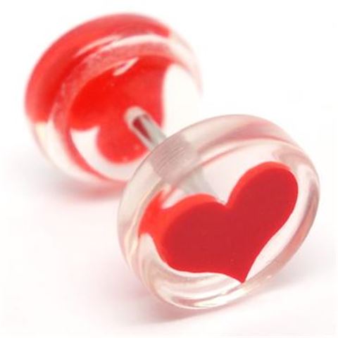 Acrylic Fake Plug RED HEART