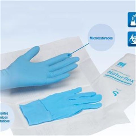 Guantes estériles de Nitrilo Azul