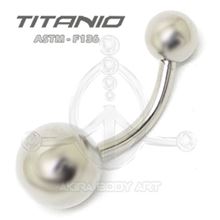 Belly Bar - Ball in raw titanium