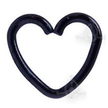 BLACK Clip-On Ring HEART