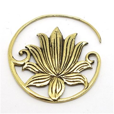 Brass EarRing LOTUS FLOWER