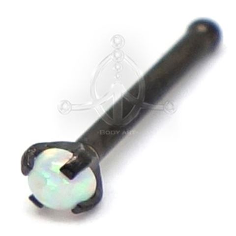 Black Steel Nose-Bone Opal
