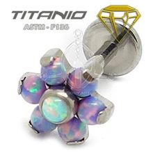 Labret Titanio FLOR Opalo