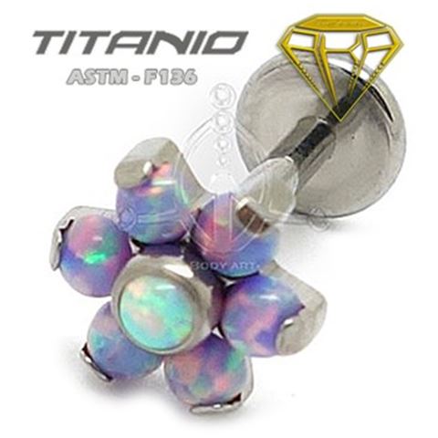 Labret Titanio FLOR Opalo