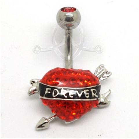 FOREVER Heart Belly Ring