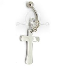 Jewel-Cross Set Belly Ring