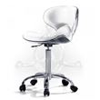 White-Wave rotary stool with backrest