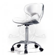 White-Wave rotary stool with backrest