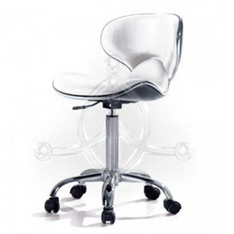 White-Wave rotary stool with backrest