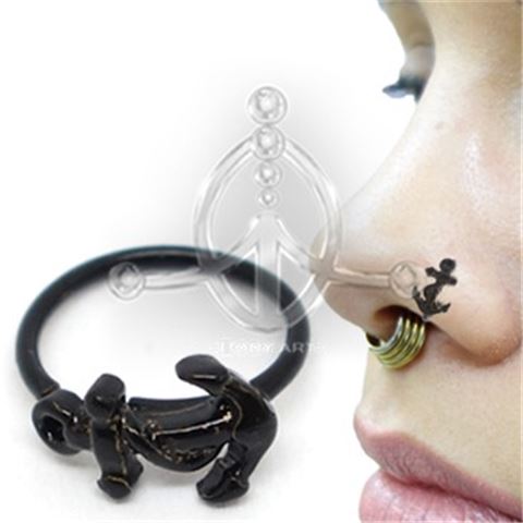 ANCHOR Black Ring Stud