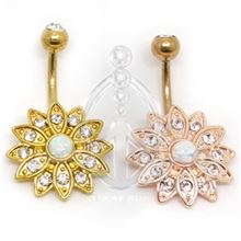 Belly Bar OPAL JEWELED