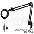 Lámpara-Lupa USB negra