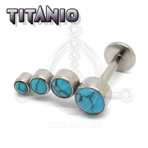Tragus rosca interna G23 azulita turquesa.