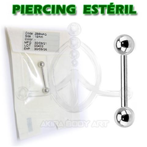 316L Steel barbel (STERILE)