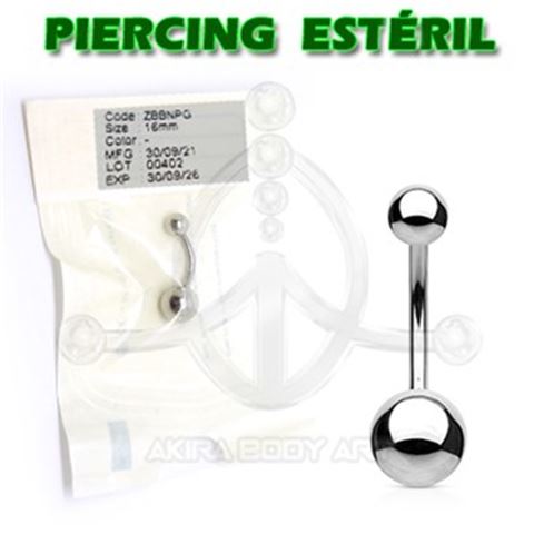 316L Steel Navel Banana (STERILE)