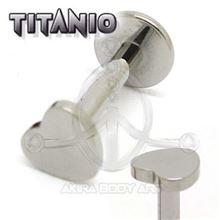 Titanium Labret INTERNAL THREAD - HEART