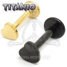 Titanium Labret INTERNAL THREAD - HEART