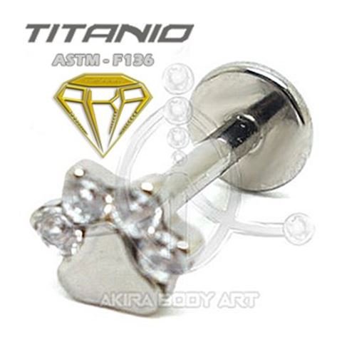 Labret titanio ROSCA INTERNA - HUELLA