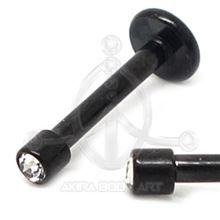 Black Labret with Jewel (Internal Thread)