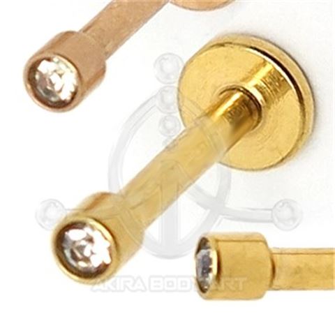 Labret Oro con Joya (Rosca interna)