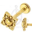 Labret Flor Corazones Oro (Rosca interna)